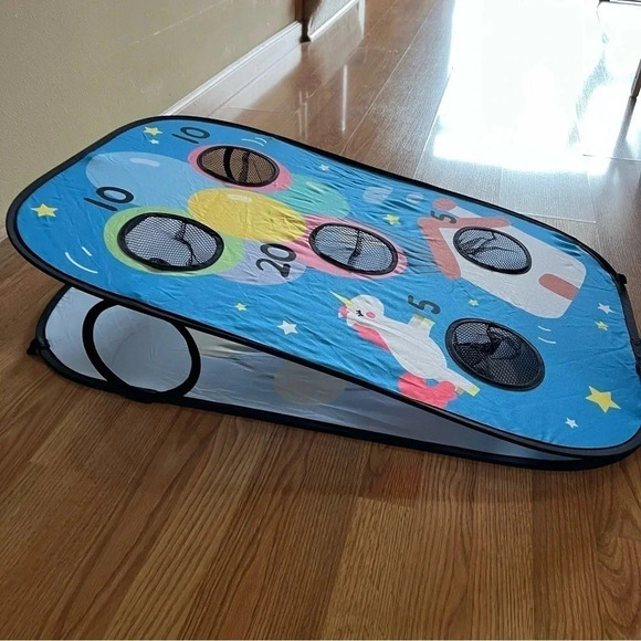 Himal Collapsible Portable Kids Cornhole Game Set Bounce Bean Bag Toss Unicorn - Picture 3 of 8